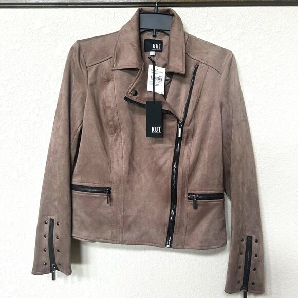 NWT Kut From the Kloth Vintage Suede Moto Jacket Biker Clothing - Picture 3 of 11